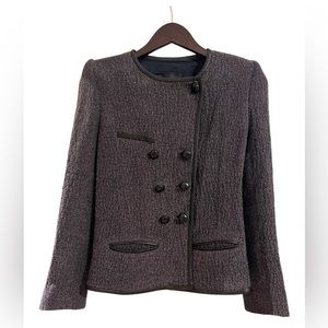 Isabel Marant charcoal Gray Linen and Cotton texturized Jacket